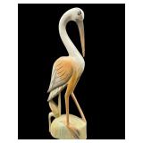 LARGE HAND CARVED & PAINTED WOOD SHORE BIRD