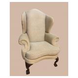 KEY CITY OVERSTUFFED CHIPPENDALE WINGBACK CHAIR