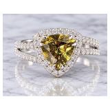 PLATINUM ALEXANDRITE & DIAMOND RING;