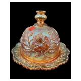 IMPERIAL CARNIVAL GLASS MARIGOLD OPEN ROSE