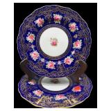 PR OF PAINT DECORATED CAULDON ENGLAND PLATES