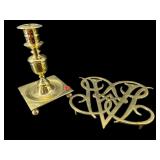 2 PC LOT VIRGINIA METALCRAFTERS BRASS CANDLE