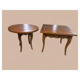 2 CONTEMPORARY RUSTIC FINISH END TABLES