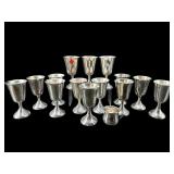 15 PC LOT SILVERPLATE STEMS AND BABY CUP
