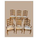 6 ETHAN ALLEN CHERRY RUSTIC FINISH CHAIRS