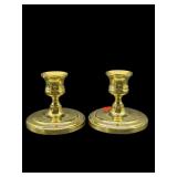 2 BALDWIN BRASS SMALL CANDLESTICKS