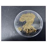 2017 $1 SILVER EAGLE 24K GOLD BLK RUTHENIUM