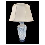 LARGE ALSY ORIENTAL JAPANESE CARVED TABLE LAMP