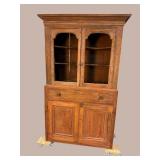 18TH CENT. 2 PC STEPBACK CUPBOARD
