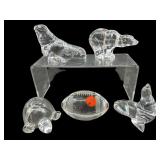 5 CRYSTAL FIGURINE PAPER WEIGHTS
