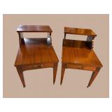 2 MAHOGANY FINISH STEP TABLES