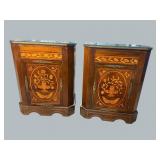 2 FRENCH MARQUETRY MILDRED THOMAS COMMODES