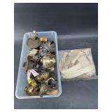 LARGE LOT OIL LAMP PARTS