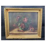 ANTIQUE ROSE OIL ON CANVAS