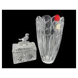 2 PC VASE AND TRINKET DISH LOT