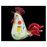 LARGE MURANO STYLE ART GLASS ROOSTER