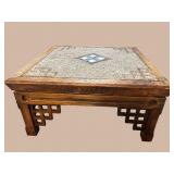 DECORATOR RUSTIC STONE TOP COCKTAIL TABLE