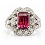 PLATINUM SPINEL AND DIAMOND RING