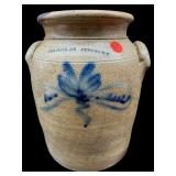 N. CLARK. JR ATHENS NY ANTIQUE BLUE MARK CROCK