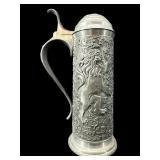FRANKLIN MINT FINE PEWTER UNICORN BEER STEIN