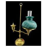 TALL BRASS STUDENT LAMP WITH SHADE