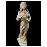 LARGE RESIN CARVED MADONNA WITH CHILD