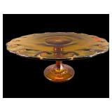 INDIANA GLASS AMBER CAKE STAND