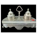 ORNATE METAL 3 PC INKWELL SET