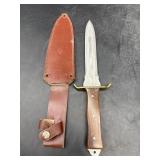 WOOD AND BRASS HANDLE DAGGER