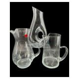 3 PC LOT OF GLASS SERVINGWARE