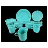 LARGE LOT OF AQUA COLORED FIESTA CHINA