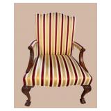 WIDE CHIPPENDALE OPEN ARM CHAIR
