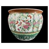 ORIENTAL PORCELAIN BIRDS AND FLOWERS FISHBOWL