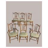 6 QUALITY OAK HIGHBACK DINING CHAIRS