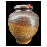 ASIAN STONEWARE BROWN GRADIENT VASE