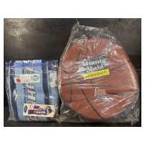 2 PC LOT UNC SCARF AND SPALDING SEAT CUSHION