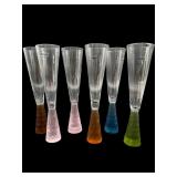 6 ARTLAND PRESCOTT HANDBLOWN GLASS CHAMPAGNE
