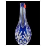 BOHEMIAN COBALT CUT TO CLEAR NARROW VASE