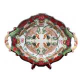 PORCELAIN DECORATOR 2 HANDLE PLATTER