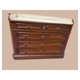 WALNUT VICTORIAN MARBLE TOP DRESSER