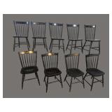 9 HITCHCOCK CHAIRS