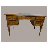 LEATHER TOP WALNUT FINISHED DESK