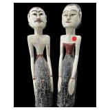 PR OF HAND CARVED LORO BLONYO WEDDING COUPLE