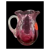 PILGRIM CRANBERRY ART GLASS SMALL PITCHER