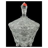 LARGE BRILLIANT CUT CRYSTAL COVERED BOWL