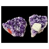 2 PC LOT AMETHYST GEO CRYSTALS