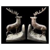 PR OF BRONZE DEER BOOKENDS