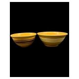 SMALL ANTIQUE YELLOW WARE BANDED MIXING BOWL