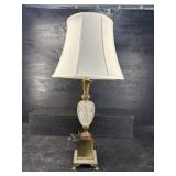 BRASS AND CRYSTAL LAMP