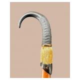ANTIQUE SWITZERLAND CHAMOIS HORN WALKING CANE